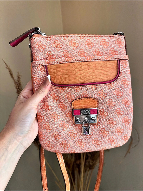 Guess Handbags - Guess Floral Crossbody Bag in Orange & Pink